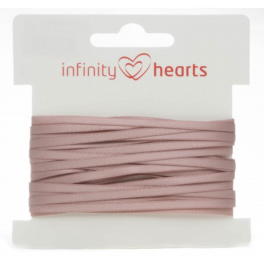 Infinity Hearts Satinband Dubbelsidigt 3mm 146 Rosa - 5m