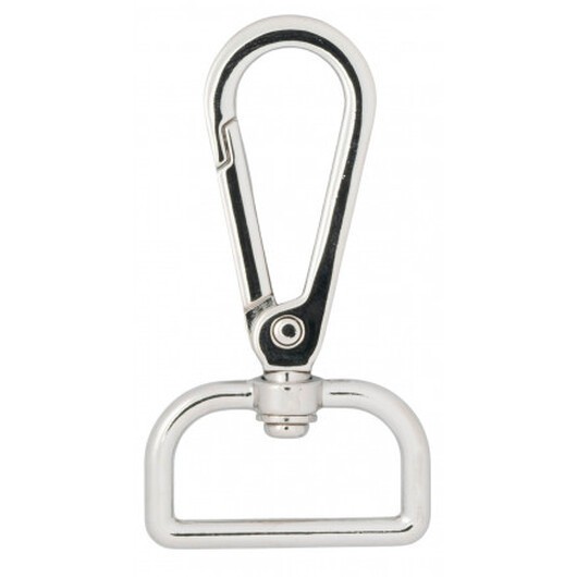 Infinity Hearts Karbinhake med D-ring Mässing Silver 60x30mm - 5 st