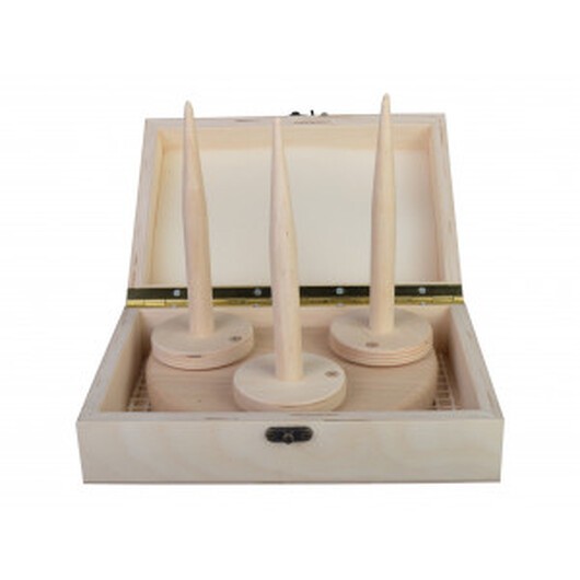 fromWOOD Garnhållare Trä till 3 garner i låda 17 cm