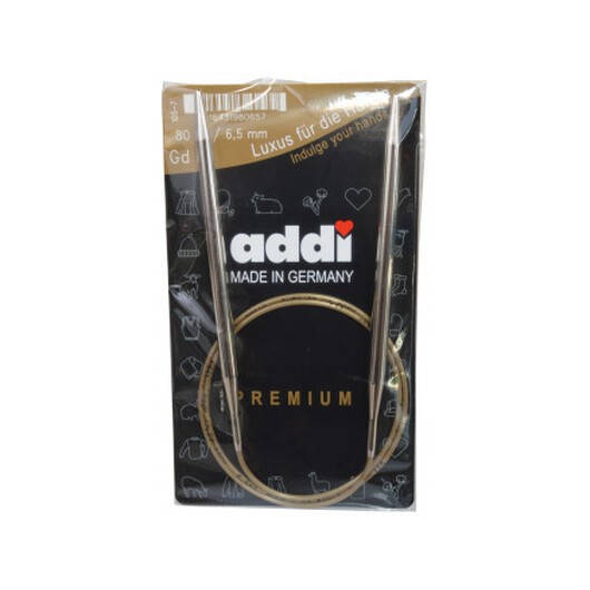 Addi Turbo Rundstickor Mässing 80cm 6,50mm / 31.5in US10Â½