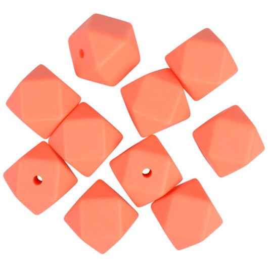 Infinity Hearts Pärlor Geometriska Silikon Mörk orange 14mm - 10 st