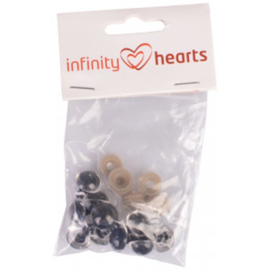 Infinity Hearts Säkerhetsögon / Amigurumiögon Klar 14mm - 5 par