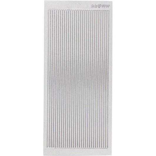 Stickers, bårder, ark 10x23 cm, silver, 1 ark