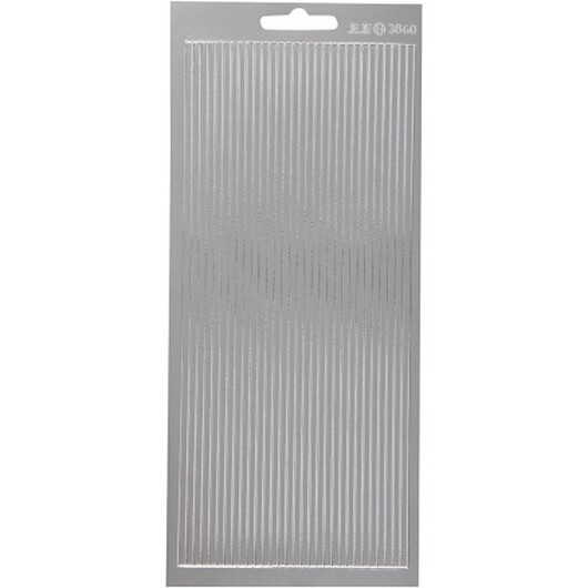 Stickers, bårder, ark 10x23 cm, silver, 1 ark