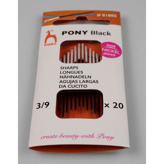 Pony Black Synål Str. 3/9 - 20 styck