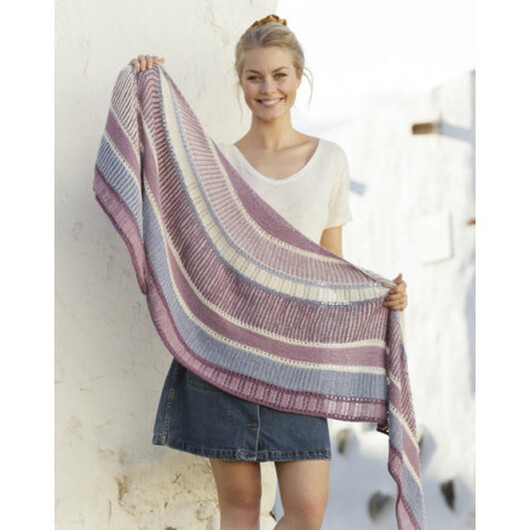 Pink Moon by DROPS Design - Sjal Stickmönster 190x50 cm