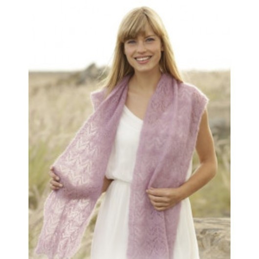 Spring Blush by DROPS Design - Sjal Stick-mönster 168x30 cm