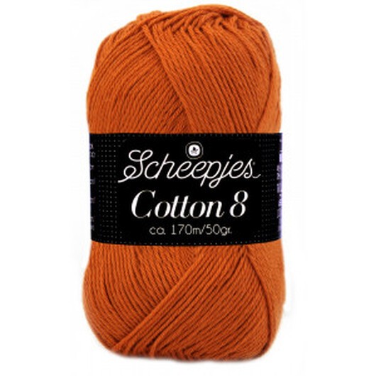 Scheepjes Cotton 8 Garn Unicolor 671 Bränd Orange