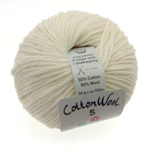 Gepard Garn CottonWool 5 Unicolor 101 Råvit