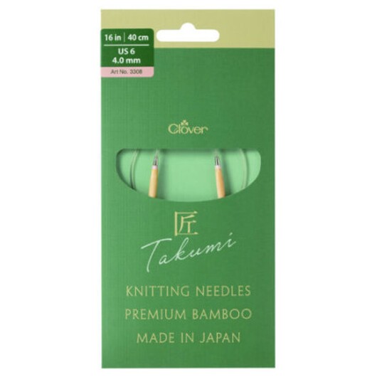 Clover Takumi Pro Bambu Rundstickor med kullager 40cm 4,0mm