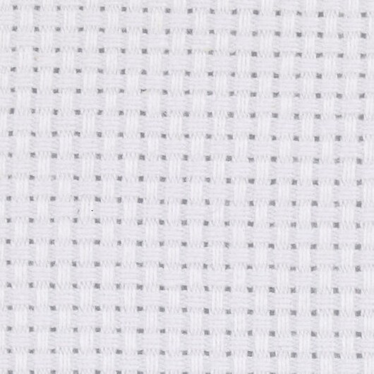 Aida broderiväv, stl. 50x50 cm, vit, 43 rutor per 10 cm, 1 st