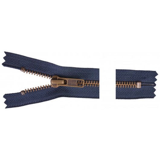 YKK Dragkedja/Blixtlås Antik Mässing 18cm 6mm Marin