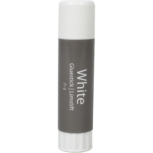 Vitt limstift, rund, 21 g, 1 st.
