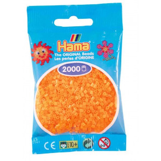 Hama Mini Pärlor 501-38 Neon Orange - 2000 st