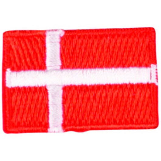 Strykmärke Flagga Danmark 3x2cm - 1 stk