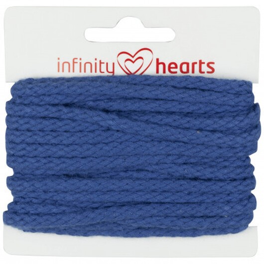 Infinity Hearts Anoraksnöre Bomull rund 5mm 650 Blå - 5m