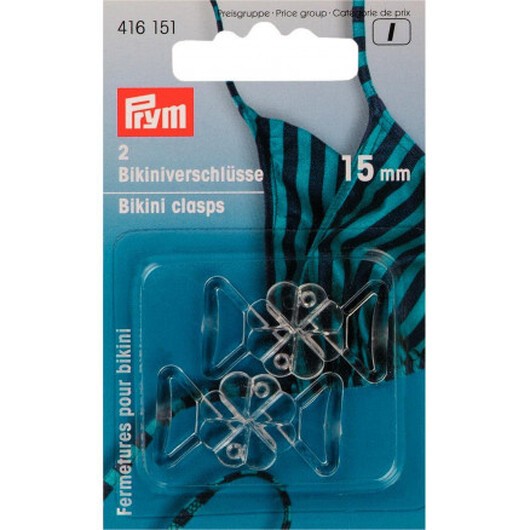 Prym Bikinispännen Plast Transparent 15mm - 2 set