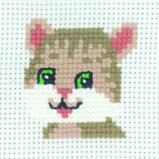 Permin Broderikit Katt 8x8cm