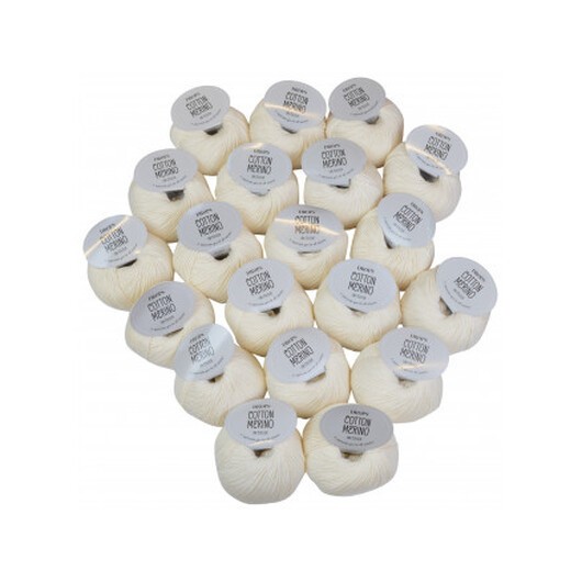 Drops Cotton Merino Garnpaket Unicolor 01 Natur - 20 st