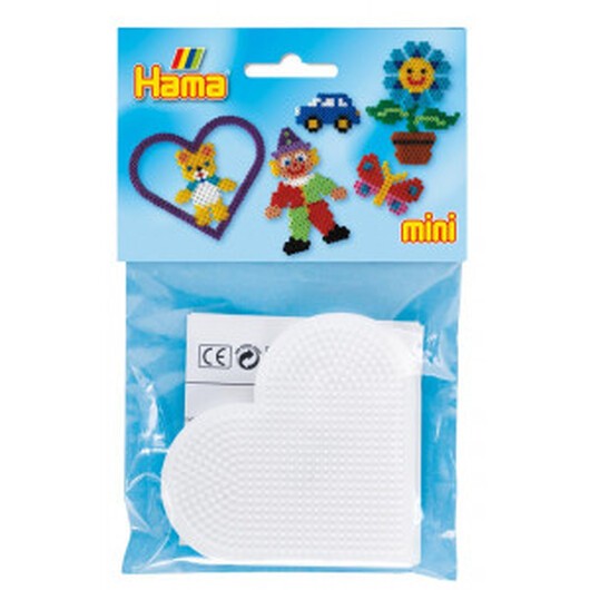 Hama Mini Påse 5203 Hjärta Pärlplatta Vit 8x8,5cm - 2 st