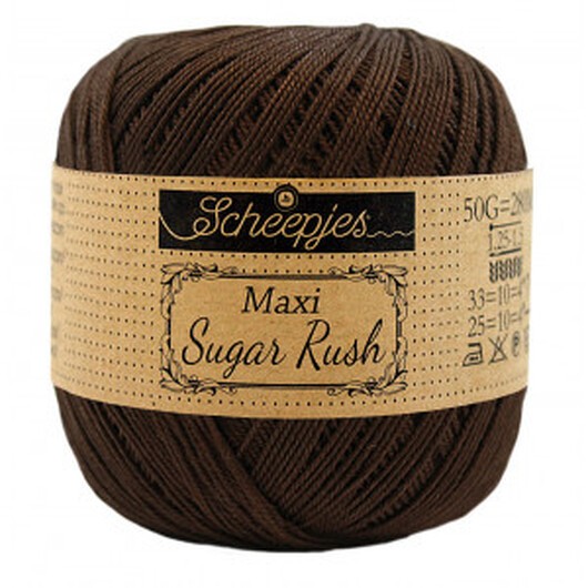 Scheepjes Maxi Sugar Rush Garn Unicolor 162 Black Coffee