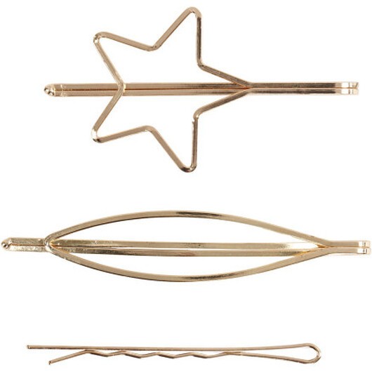 Hårspännen, L: 70 mm, B: 32 mm, förgylld, 3 st./ 1 förp.