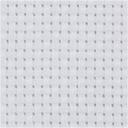 Aida broderiväv, stl. 50x50 cm, vit, 35 cm per 10 cm, 1 st.