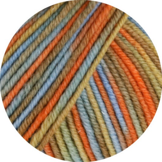 Lana Grossa Garn Cool Wool 834 Orange/Oak/Nougat/South Green/Grey Blue