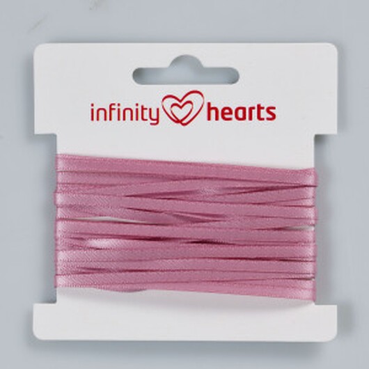 Infinity Hearts Satinband Dubbelsidigt 3mm 158 Gammelrosa - 5m