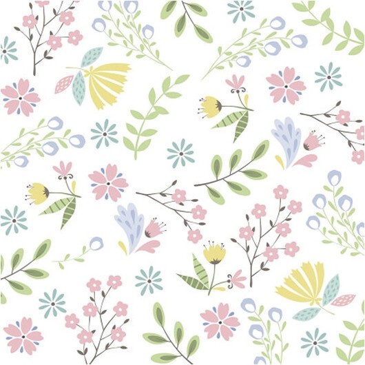 Servetter, småblommigt, stl. 33x33 cm, 20 st./ 1 förp.