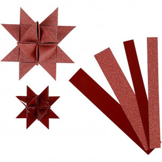Vivi Gade Stjärnstrimlor Röd/Glitter/Lack 44-86cm 15-25mm Diameter 6,5-11,5cm - 40 st.