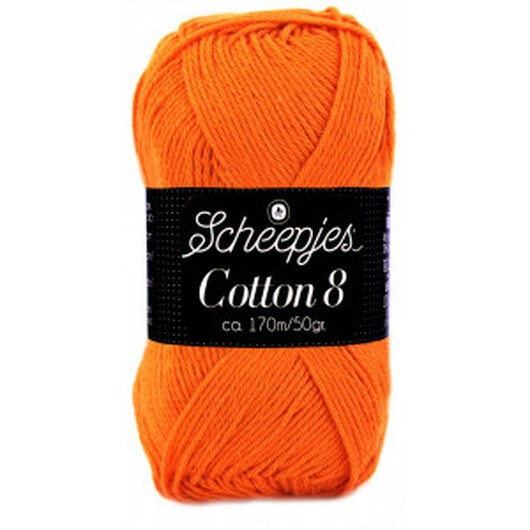 Scheepjes Cotton 8 Garn Unicolor 716 Mörk Orange