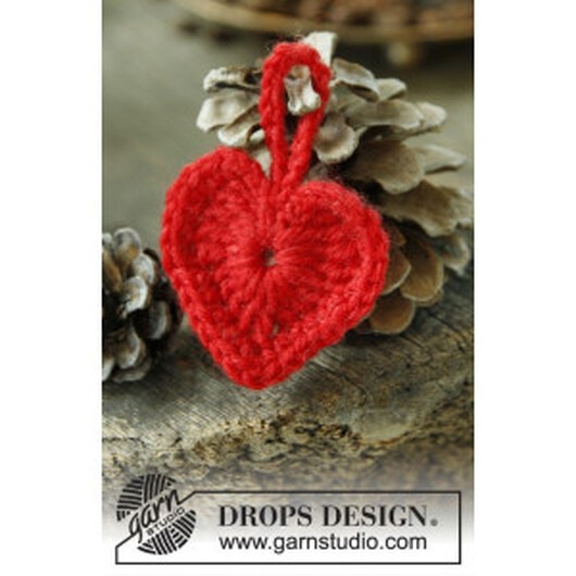 Heart of the Season by DROPS Design - Julhjärtan Virk-mönster 5 cm - 2 - Heart of the Season by DROPS Design