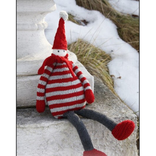 Julius by DROPS Design - Tomte Julpynt Stickbeskrivning 36 cm