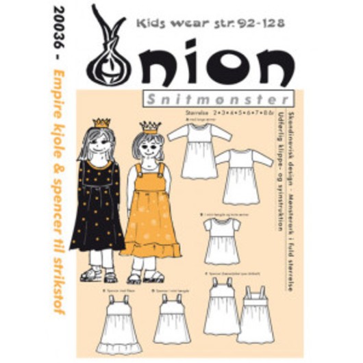 ONION Snittmönster barn 20036 Empire klänning & Spencer Str. 92-128/2-