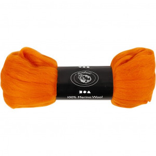 Kardad ull - Merino Garn, 21 my, 100 g, orange