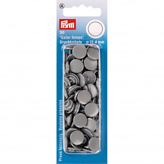 Prym Color Snaps Tryckknappar Plast Rund Silvergrå 12,4mm - 30 st.