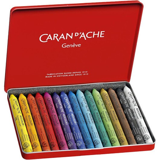 CARAN D'ACHE Neocolor I, L: 10 cm, tjocklek 8,5 mm, mixade färger, 15 st./ 1 förp.