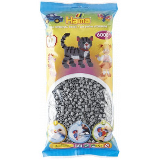 Hama Midi Pärlor 205-17 Grå - 6000 st.