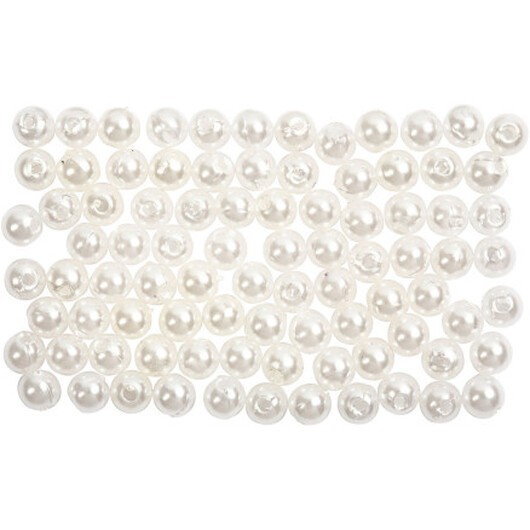 Vaxpärlor, diam. 4 mm, hålstorlek 0,7 mm, pärlemor, 150 st / 1 frp.
