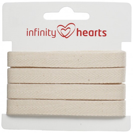 Infinity Hearts Bomullsband Fiskbensvävt 10mm 00 Natur - 5m