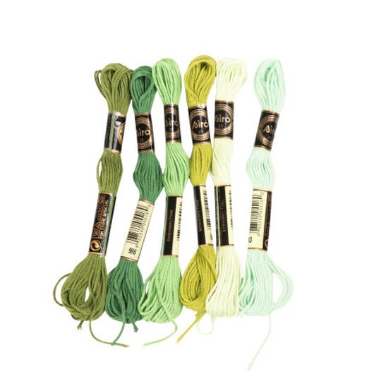 Infinity Hearts Broderigarn Gröna Nyanser, 6 färger