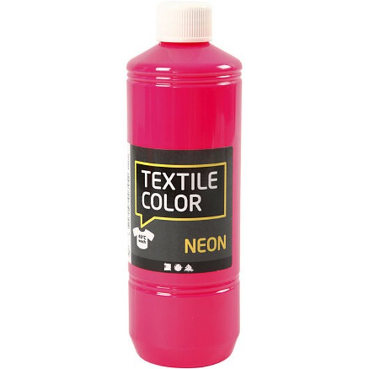 Textilfärg, neonrosa, 500 ml/ 1 flaska