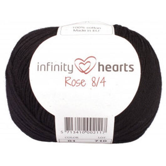 Infinity Hearts Rose 8/4 Garn Unicolor 01 Svart