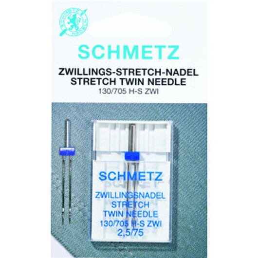 Â Schmetz Symaskinsnål Tvilling Stretch 130/705 H-S Zwi Str. 2,5-75 - 2 st