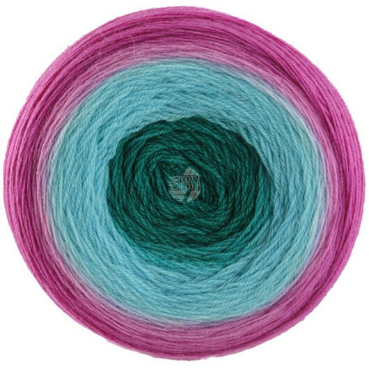 Lana Grossa Merino Lace Aquarell Garn 03 Petroleum/Turkos/Fuchsia