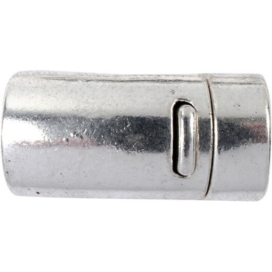 Magnetlås, diam. 26 mm, hålstorlek 10 mm, antiksilver, 1 st.