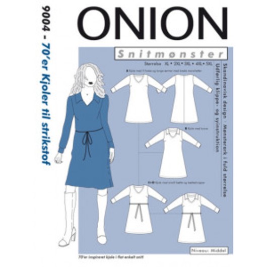 ONION Snittmönster Plus 9004 70-talsklänning Str. XL-5XL