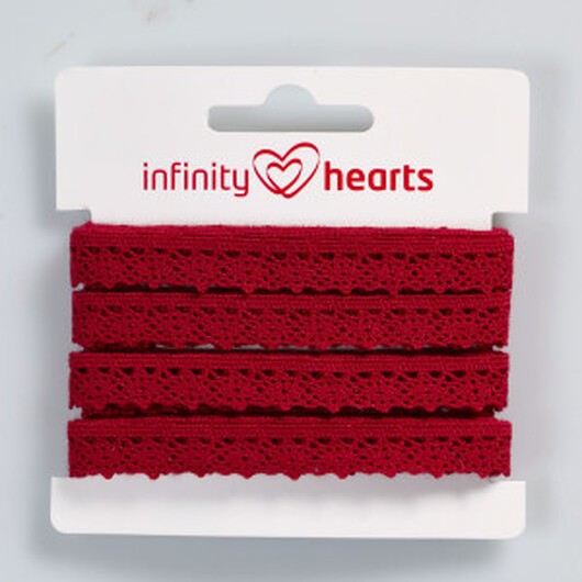 Infinity Hearts Spetsband Polyester 11mm 10 Vinröd - 5m