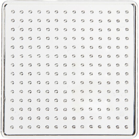Pärlplattor, stl. 7x7 cm, medium, klar, 1 st.